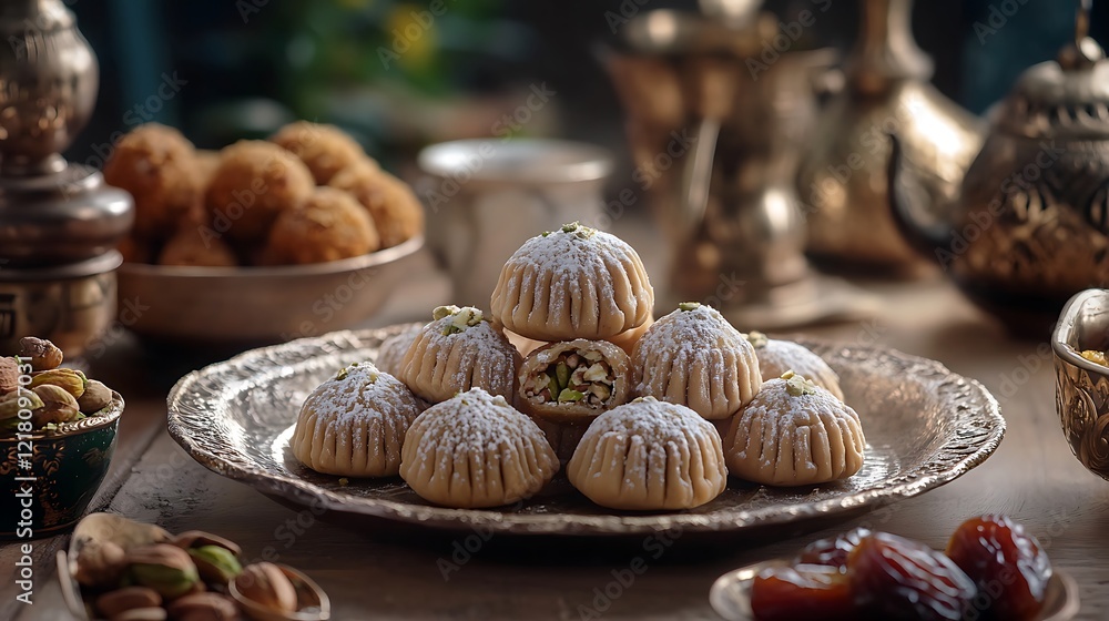 Georgian dumplings khinkali with pistachios and walnuts Georgian dumplings khinkali with pistachios and walnuts