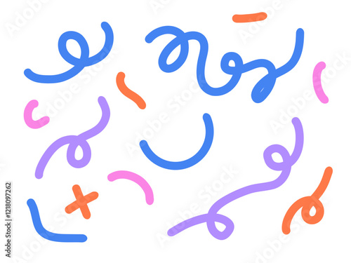 Flat world line graphics day illustration with soft color