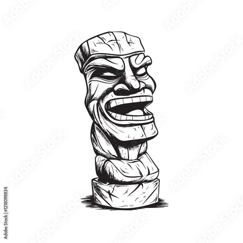 Black and White Tiki Statue: A Symbol of Hawaiian Art and Tradition