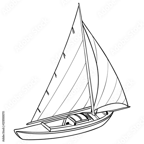 Illustration of a sailboat isolated on a white background.