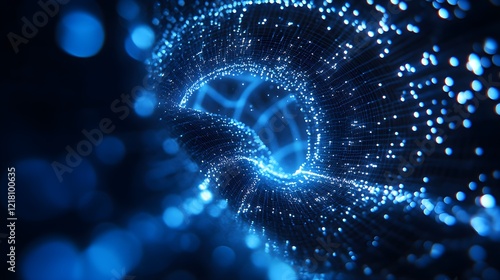 abstract blue digital network tunnel