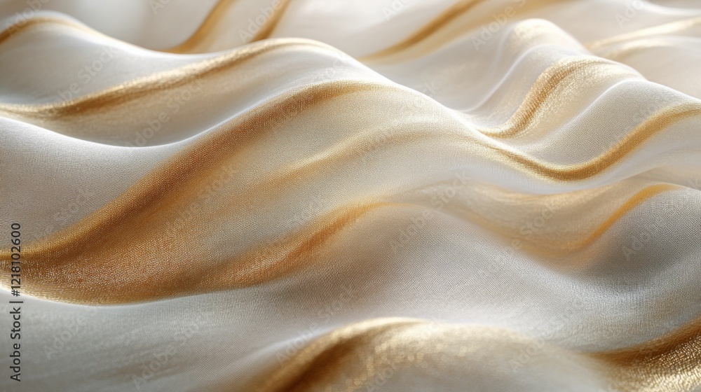 Elegant Draped Fabric with Gold Accents Elegant Draped Fabric with Gold Accents