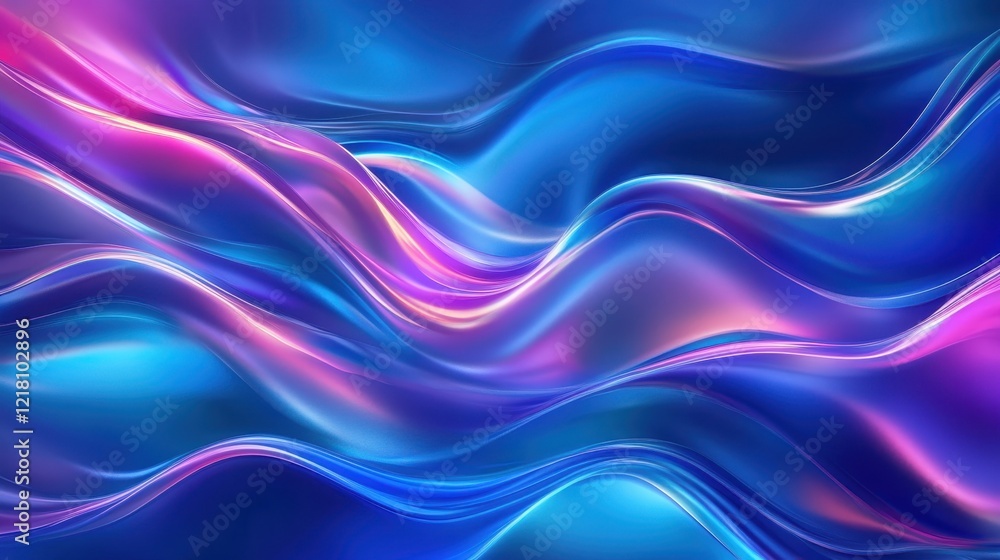 Naklejka premium Vibrant blue abstract fractal pattern illustrating cosmic energy and movement in a deep, luminous environment