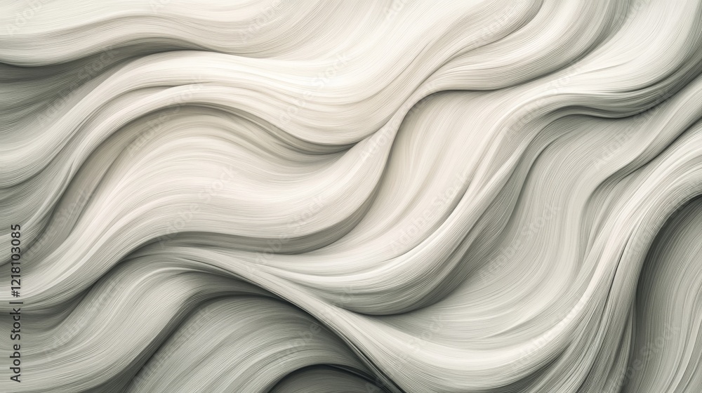 Abstract Swirling Waves of Creamy White Hues Abstract Swirling Waves of Creamy White Hues