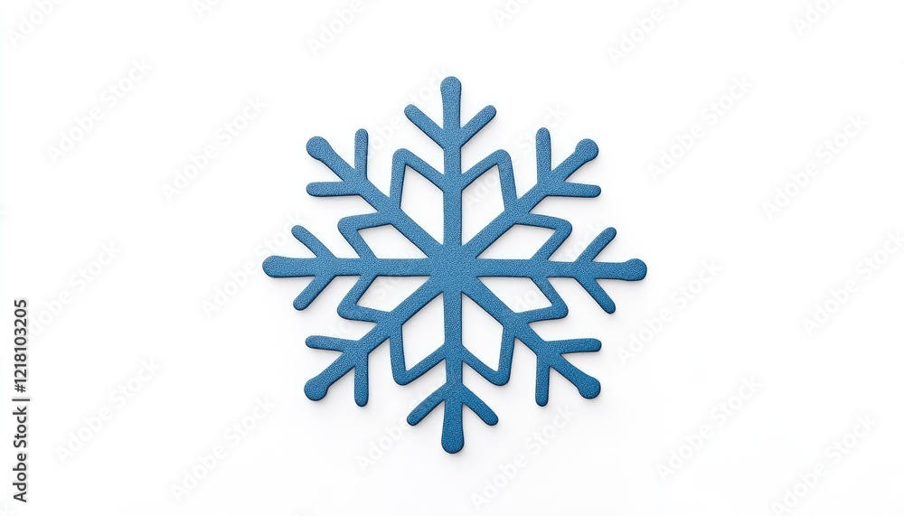 Blue snowflake design on a white background, ideal for winter-themed decorations and graphics Blue snowflake design on a white background, ideal for winter-themed decorations and graphics