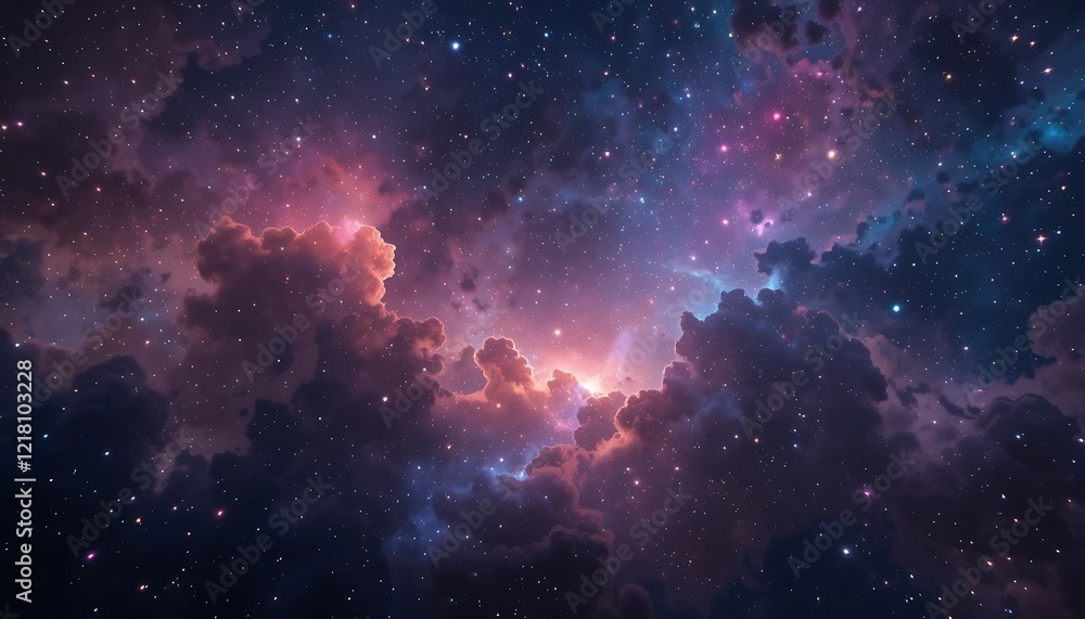 Fototapeta premium Cosmic Cloudscape A Stellar Nebula In Deep Space