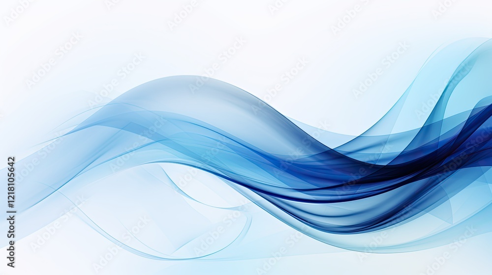 Fototapeta premium Abstract blue waves creating a smooth, flowing visual effect.