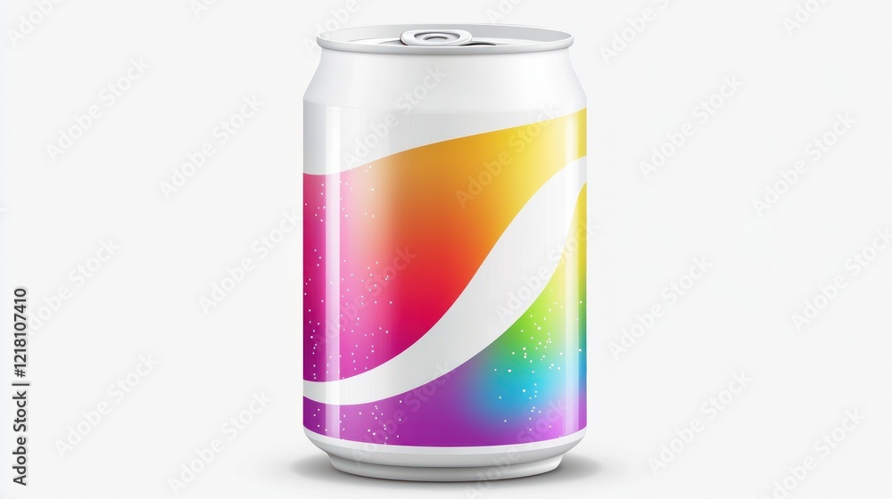 Colorful Aluminum Can with Rainbow Design Colorful Aluminum Can with Rainbow Design
