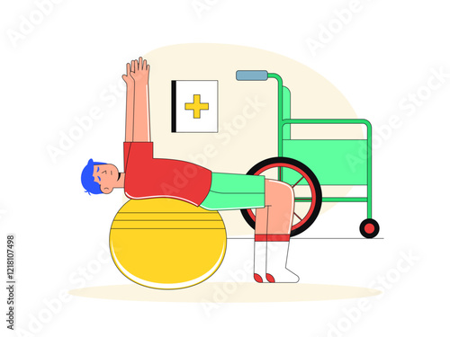 Physio therapy. Healthy problems illustrations. Flat vector illustrations