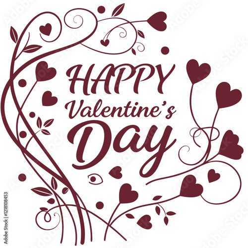Wallpaper Mural Silhouette Lettering Words Happy Valentine's Day Torontodigital.ca