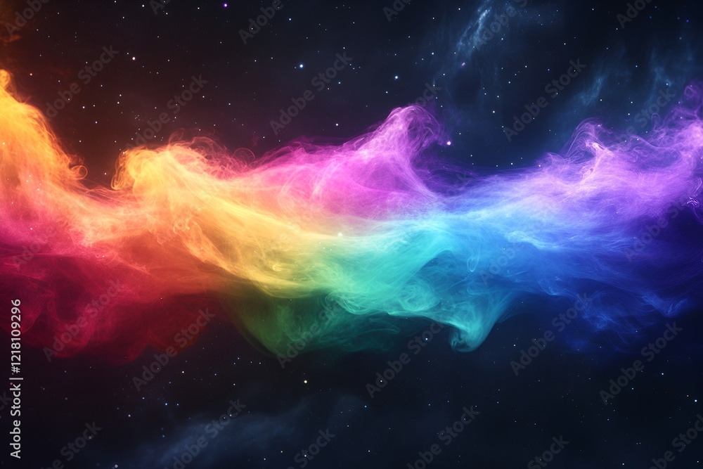 Obraz premium Cosmic Nebula with Stars and Gas Clouds in a Deep Space Fantasy
