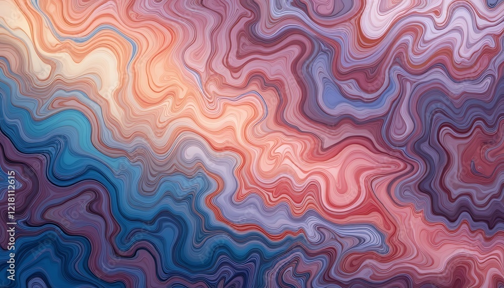 Fototapeta premium Abstract Swirling Marble Pattern In Blues And Pinks