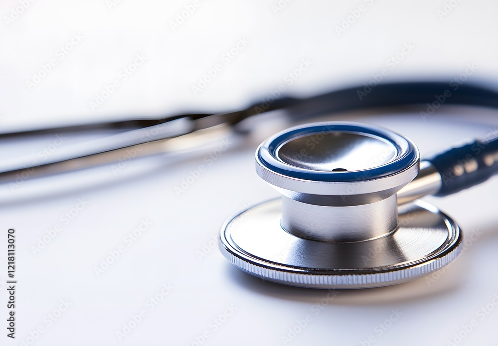 Close-up of Stethoscope on Light Blue Background, Medical Healthcare Concept Close-up of Stethoscope on Light Blue Background, Medical Healthcare Concept