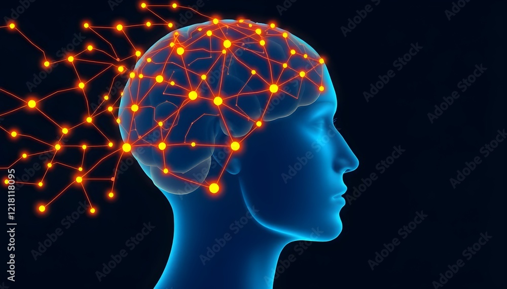Obraz premium The Connected Mind: Neural Pathways Illuminated by Innovation