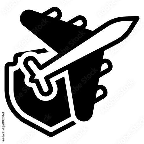 Safe flight glyph icon