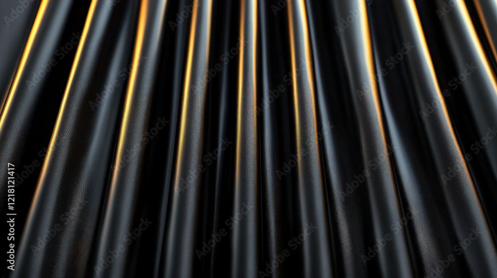 Elegant black fabric with golden highlights creating textured pattern Elegant black fabric with golden highlights creating textured pattern