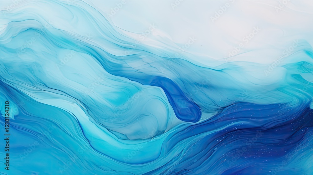 Abstract blue waves create a serene and calming visual effect. Abstract blue waves create a serene and calming visual effect.