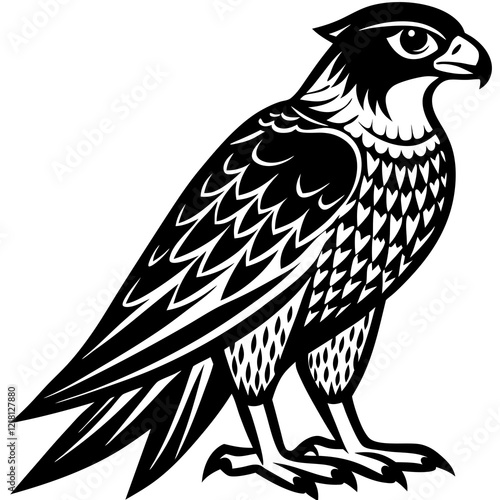 Majestic Peregrine Falcon Mascot on White