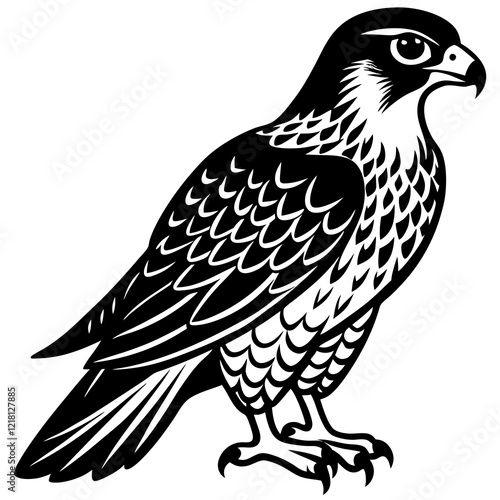 Majestic Peregrine Falcon Mascot on White