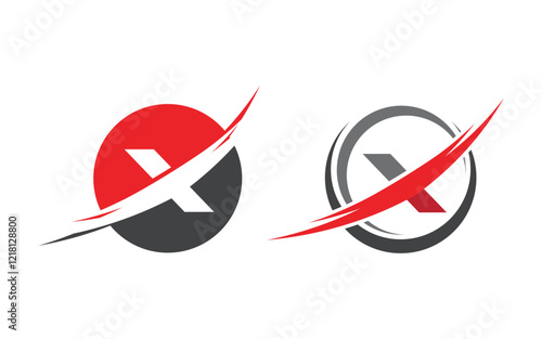 X Letter Logo Template vector icon illustration design