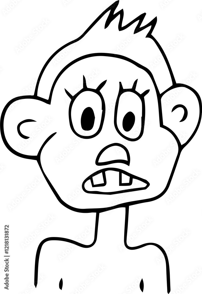 scared surprised funny monkey with two teeth in his mouth opened his mouth and opened his eyes wide scared surprised funny monkey with two teeth in his mouth opened his mouth and opened his eyes wide