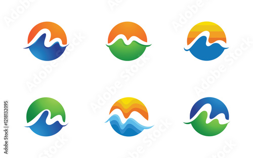 M Letter icon vector illustration design template