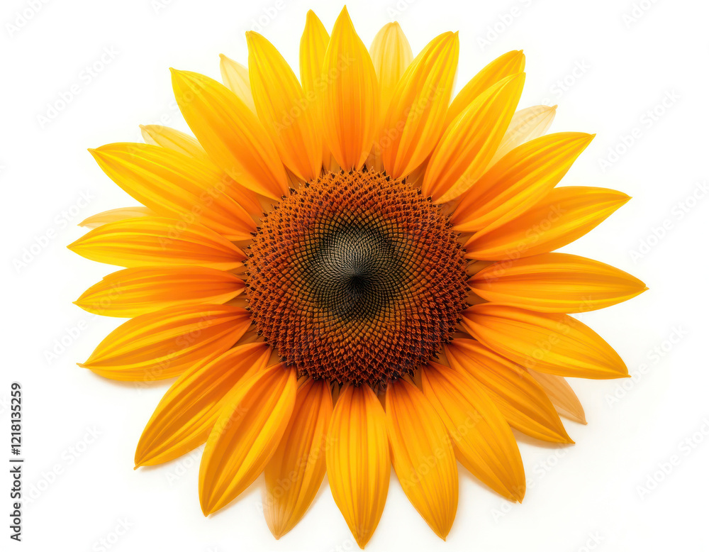 Fototapeta premium sunflower. close-up of sunflower surface texture. yellow flowers. isolated on a white background