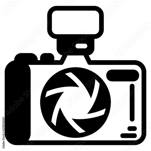 camera flash glyph icon