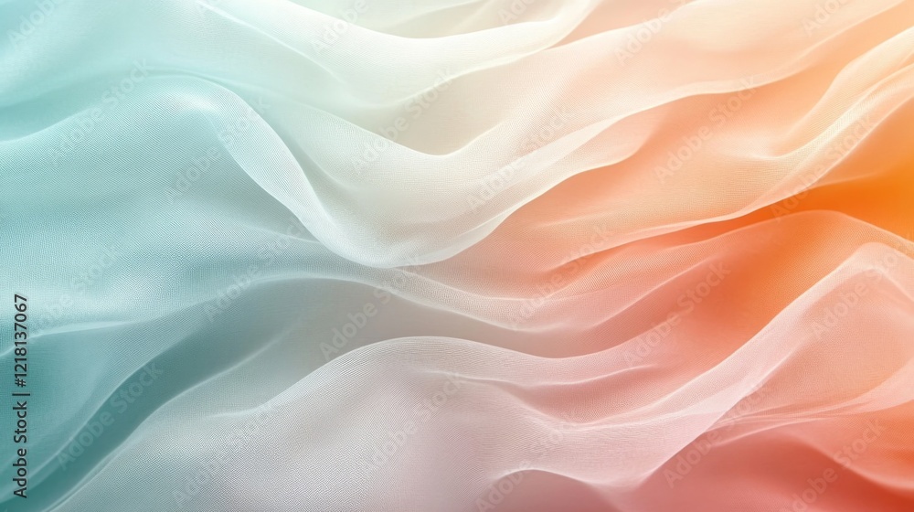 Fototapeta premium Soft Pastel Fabric Draped in Gentle Waves
