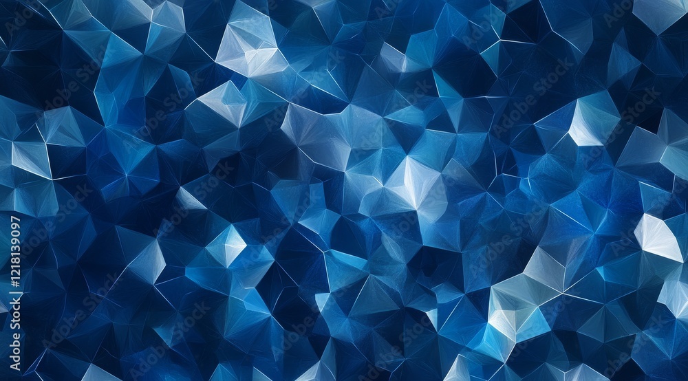 Naklejka premium Abstract blue low poly background.