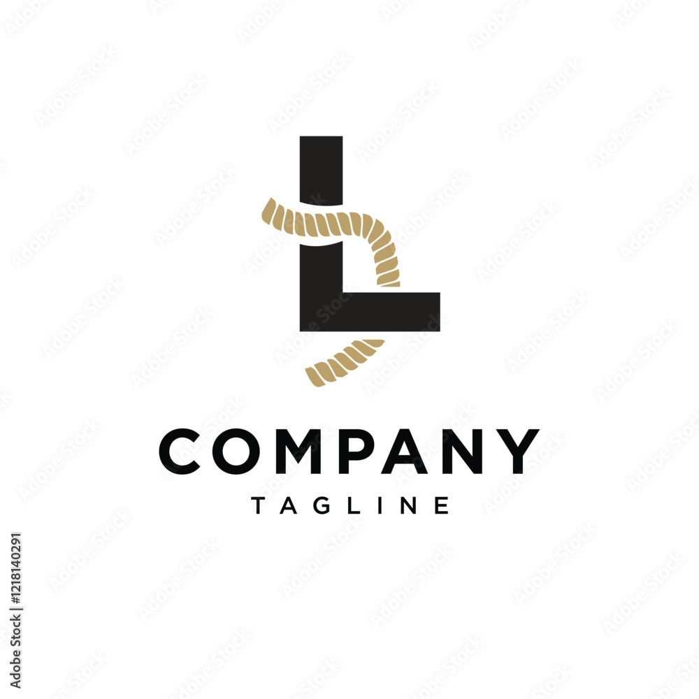 Naklejka premium Letter L Rope Logo Icon Vector