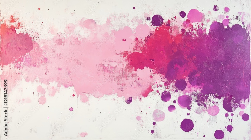 Obraz premium Abstract Pink And Purple Acrylic Painting Splashes