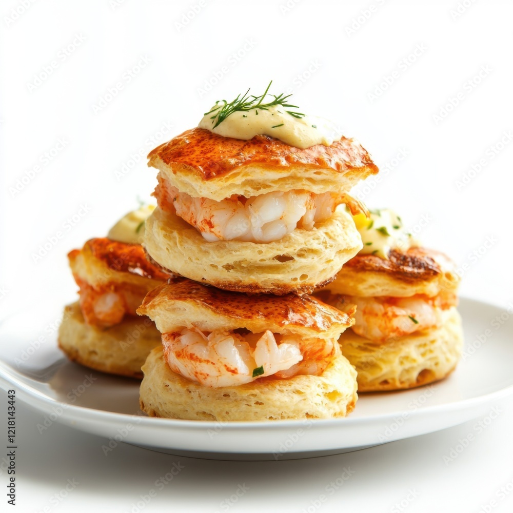 Fluffy biscuits stuffed with tender lobster meat Fluffy biscuits stuffed with tender lobster meat