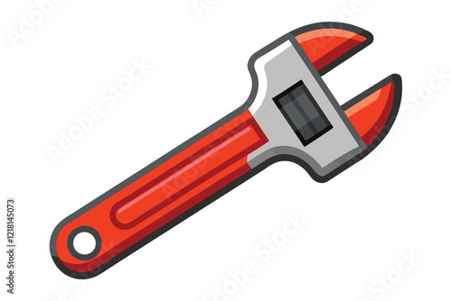 An adjustable spanner isolated on a white background.