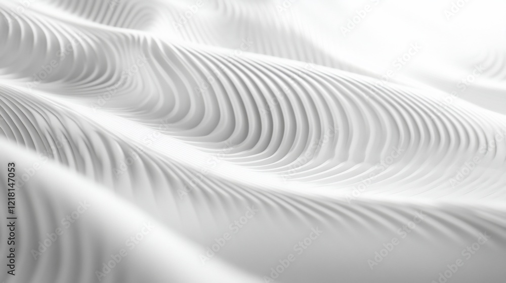 Obraz premium Abstract white wave texture background, digital art, design element