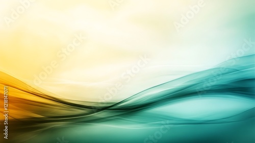 Abstract Yellow Green Teal Wave Design