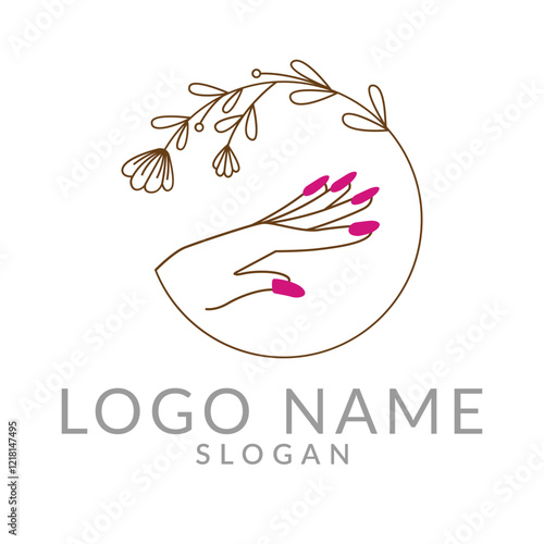 Beauty nail logo design vector Isolated On White Background