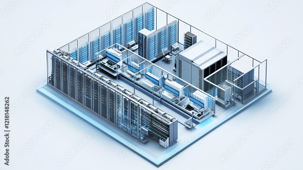Isometric Data Center Server Room Technology Isometric Data Center Server Room Technology