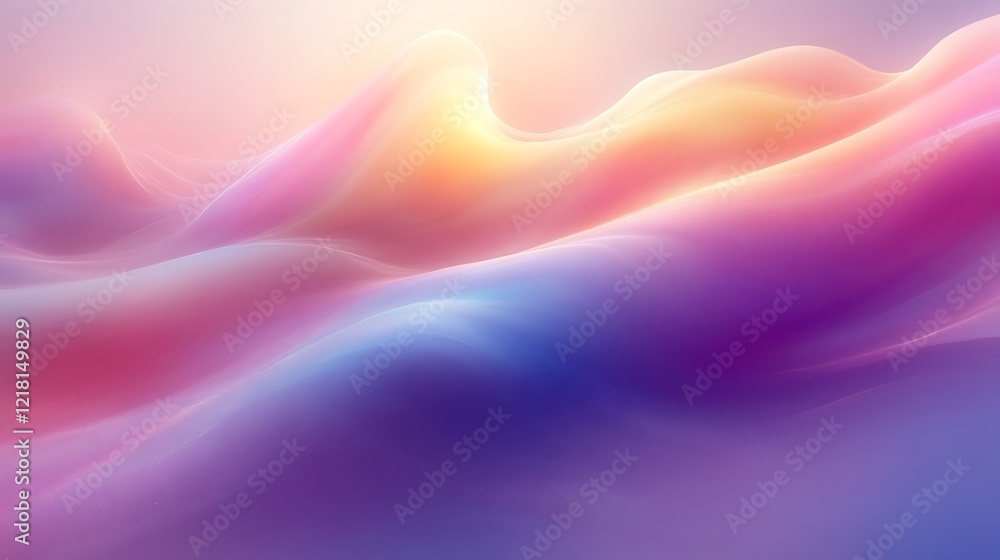 Fototapeta premium Abstract Pastel Waves Soft Hues Flowing Design