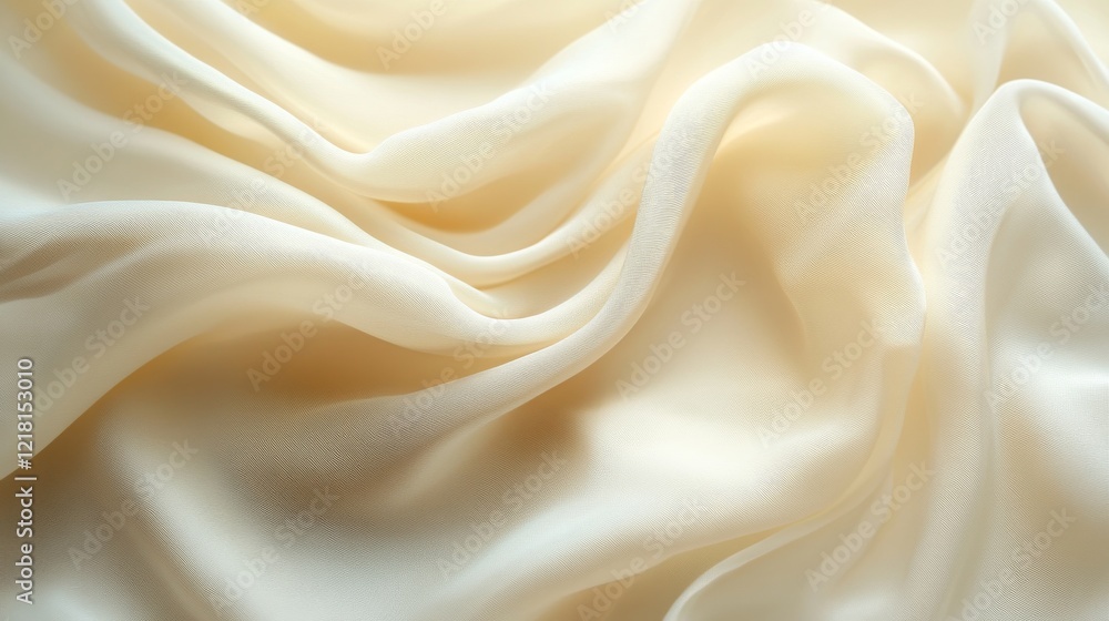 Fototapeta premium Creamy Draped Fabric Soft Texture Background