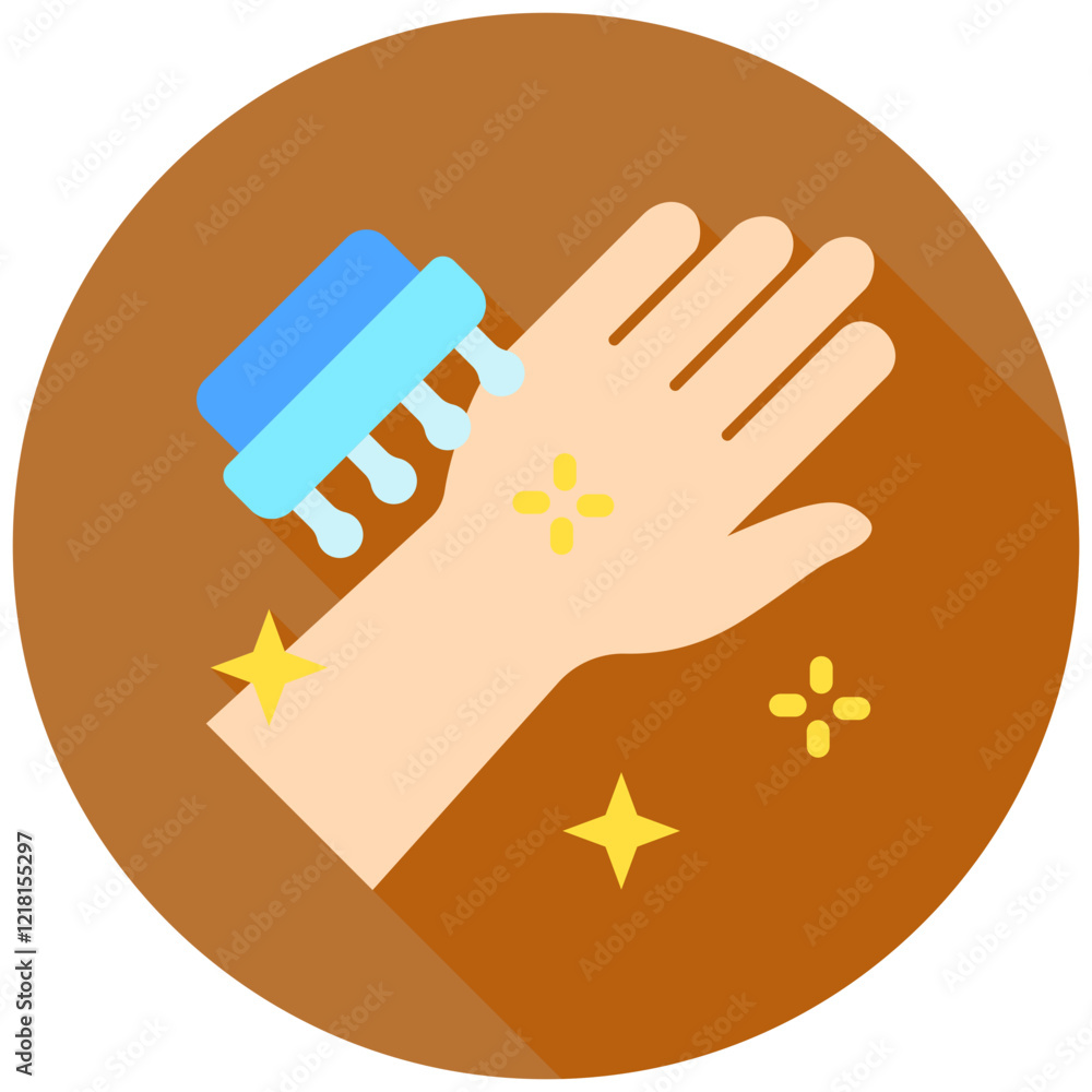 Fototapeta premium Brush rounded flat color icon, use for UI, UX, app and web development, digital or print. for beauty, personal care, body treatment.