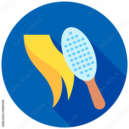 Comb rounded flat color icon, use for UI, UX, app and web development, digital or print. for beauty, personal care, body treatment.
