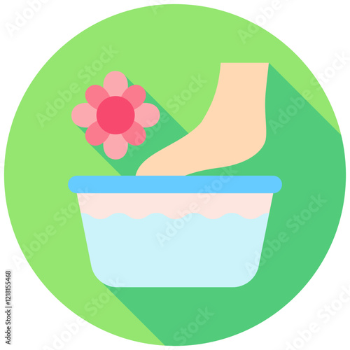 Foot Scrub rounded flat color icon, use for UI, UX, app and web development, digital or print. for beauty, personal care, body treatment.