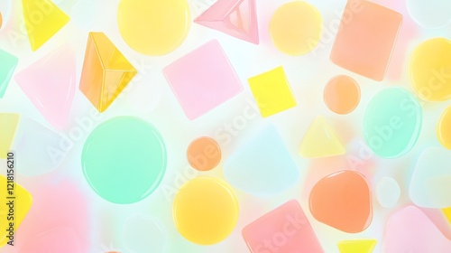Wallpaper Mural Pastel shapes scattered, bright background, design element Torontodigital.ca