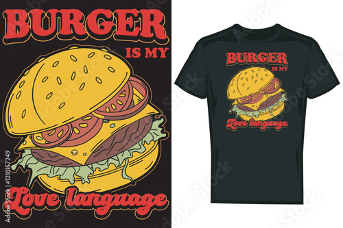 Burger Valentine T shirt Design