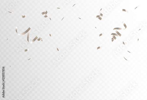 	
soft brown and gray confetti and ribbon streamers falling on a transparent background. blurred. Big and small,abstract frame,Vector. eps 10	
