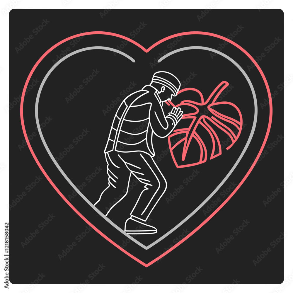 Fototapeta premium set of valentine icon silhouette vector illustration