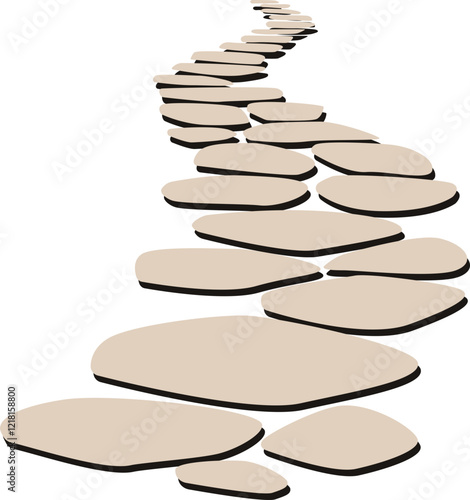 Stone Path Walkway Texture Illustration