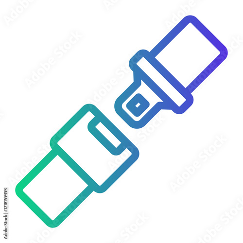 seatbelt Line Gradient Icon