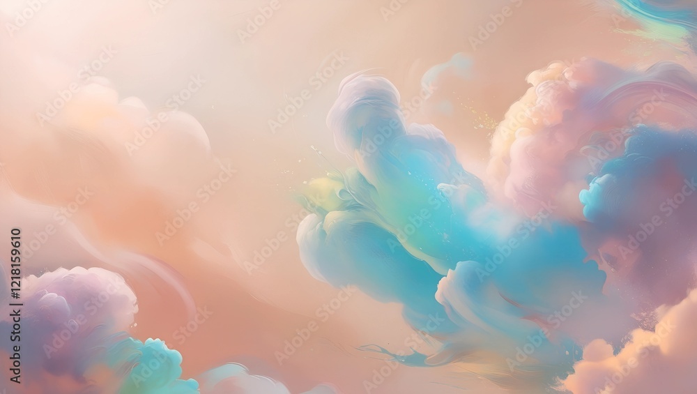 custom made wallpaper toronto digitalColorful Ethereal Swirl with Vibrant Rainbow Gradient. Abstract background.